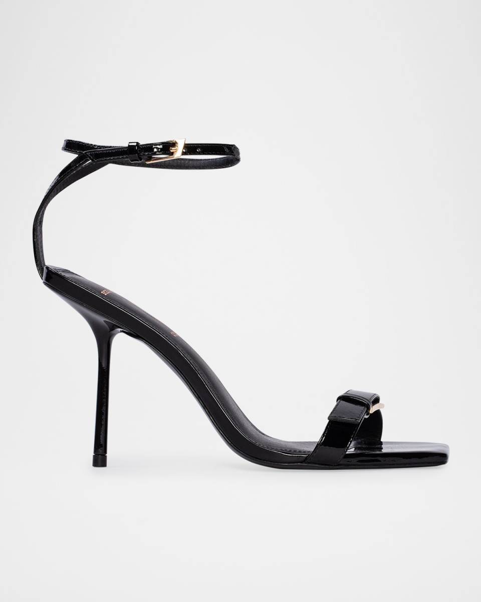 Leather Buckle Ankle-Strap Sandals